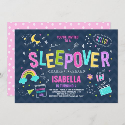 Sleepover Party Invitation Slumber Pajama Party