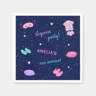 Sleepover Party Pajama Birthday Paper Napkin