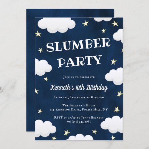 Sleepover Slumber Party Any Age Birthday Invitation