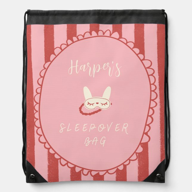 sleepover slumber party birthday favor gift drawstring bag (Front)