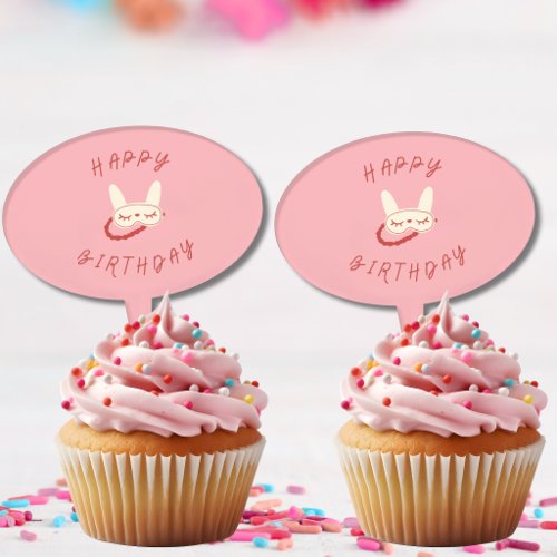 sleepover slumber party birthday girl teen vintage cake topper