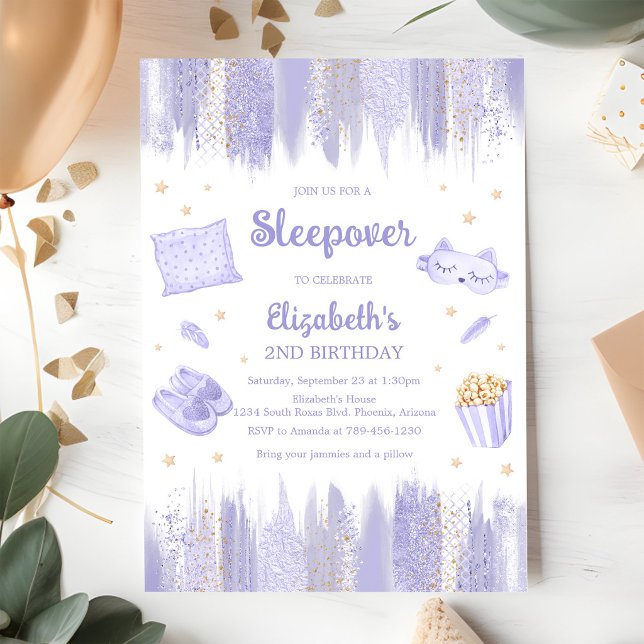 Sleepover Slumber Party Birthday Invitation (Creator Uploaded)