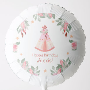 Sleepover Slumber Party Girl Pink Teepee Birthday  Balloon