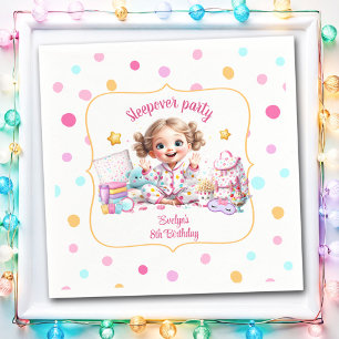 Sleepover Slumber Party Pink Cute Girl Polka Dot Napkins