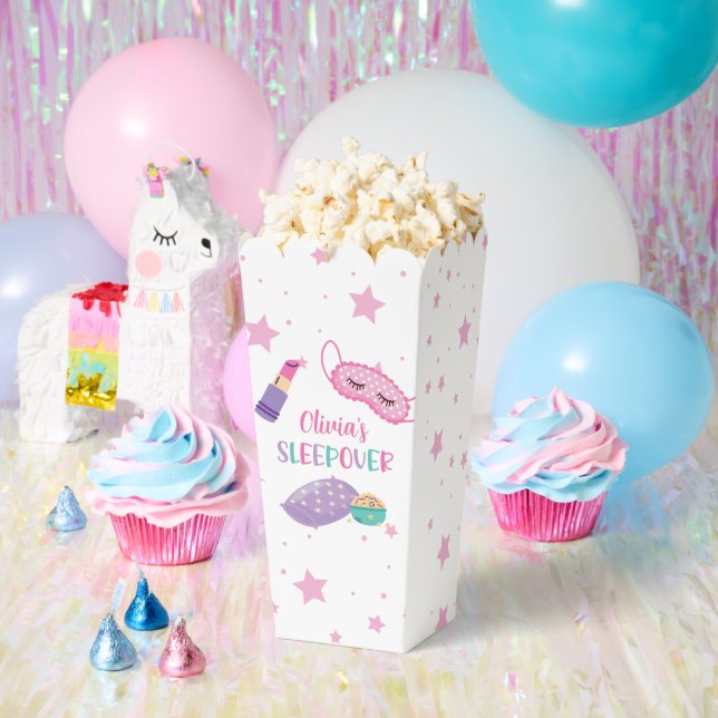 Sleepover slumber party pink purple tween favor boxes (Party)