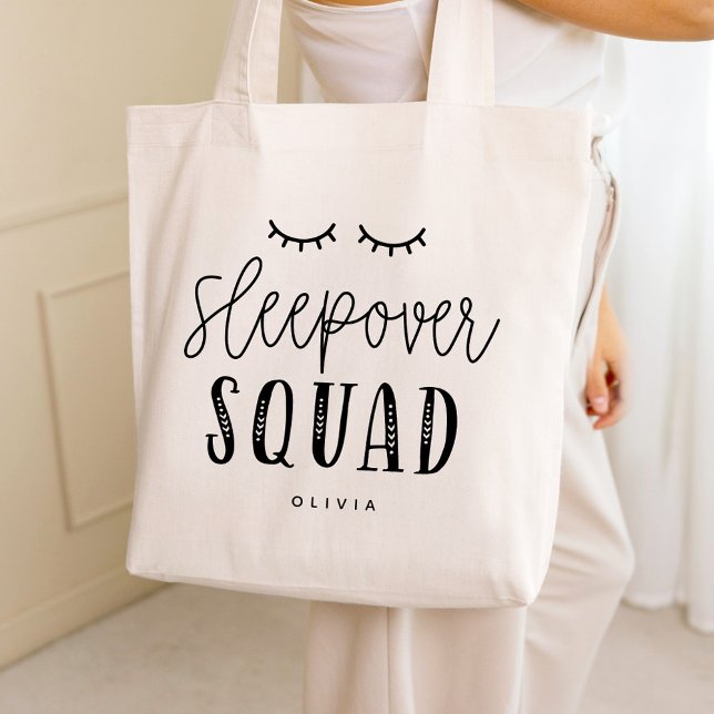 Sleepover Squad Editable Color Slumber Party Tote Bag (Creator Uploaded)