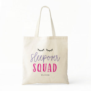 Sleepover Squad Editable Color Slumber Party Tote Bag