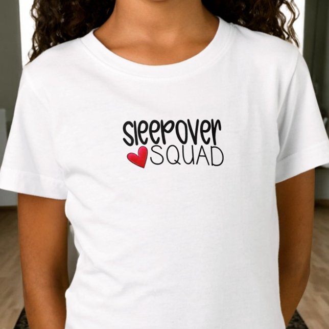 Sleepover Squad Heart Party Favor T-Shirt (Creator Uploaded)