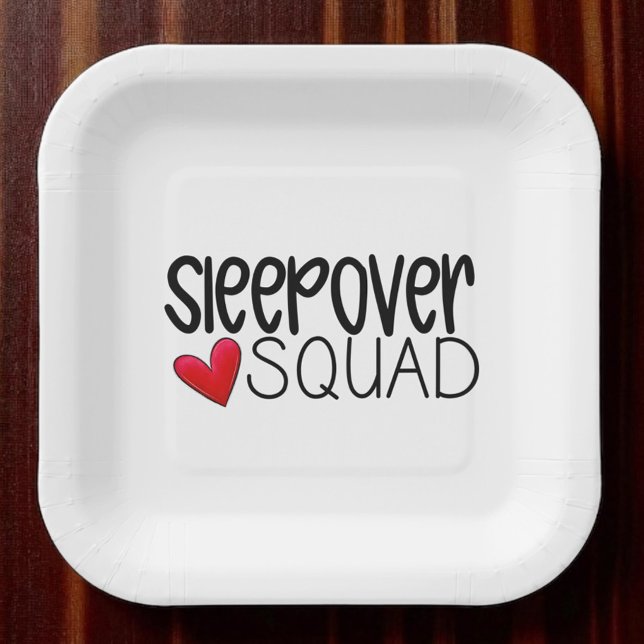 Sleepover Squad Heart Party  Paper Plates (Creator Uploaded)