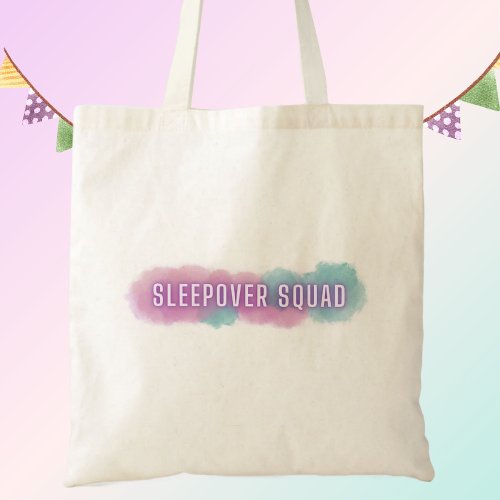 Sleepover Squard  Pretty pastel party favor  Tote Bag