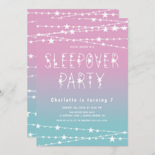 Sleepover Stars Birthday Party Invitation