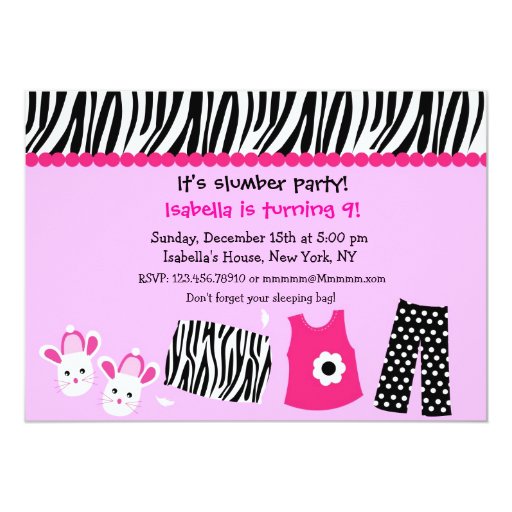 Zebra Birthday Invitations 6