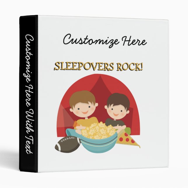 Sleepovers Rock 3 Ring Binder (Front/Spine)