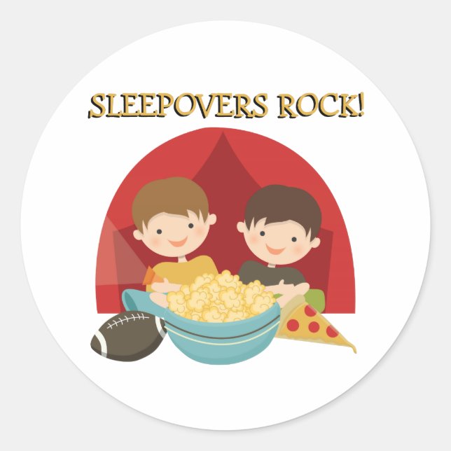 Sleepovers Rock Classic Round Sticker (Front)