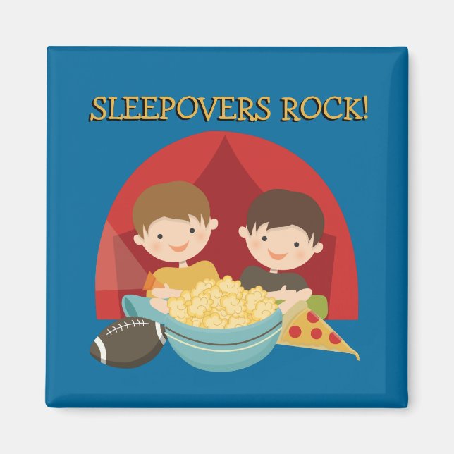 Sleepovers Rock Magnet (Front)