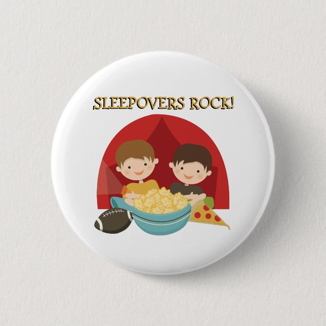 Sleepovers Rock Pinback Button (Front)