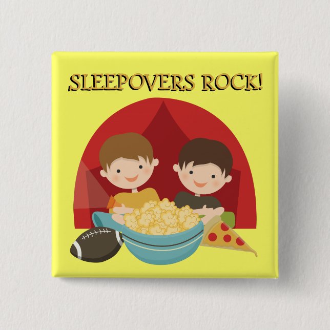 Sleepovers Rock Pinback Button (Front)