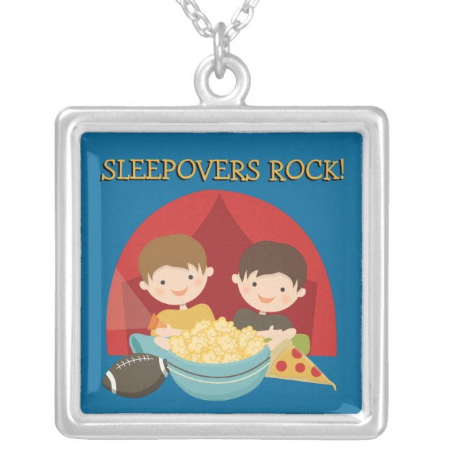 Sleepovers Rock Silver Plated Necklace (Front)
