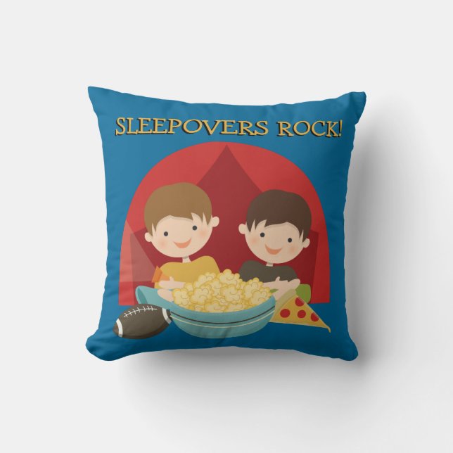 Sleepovers Rock Throw Pillow (Front)