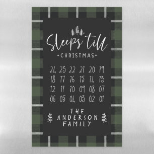 Sleeps 'till Christmas modern minimalist farmhouse Magnetic Dry Erase Sheet