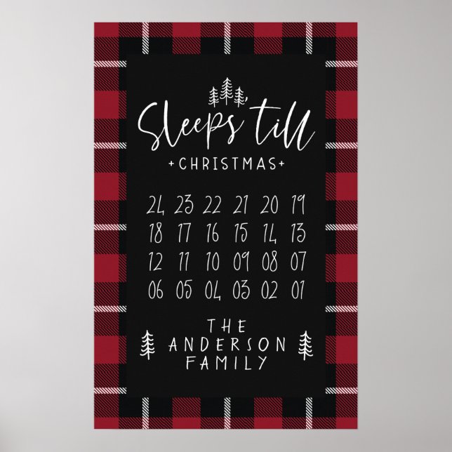 Sleeps 'till Christmas modern minimalist farmhouse Poster (Front)