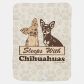 Sleeps With Chihuahuas Baby Blanket (Back)