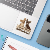 Sleeps With Chihuahuas Contour Cut Sticker (Laptop w/ iPhone)