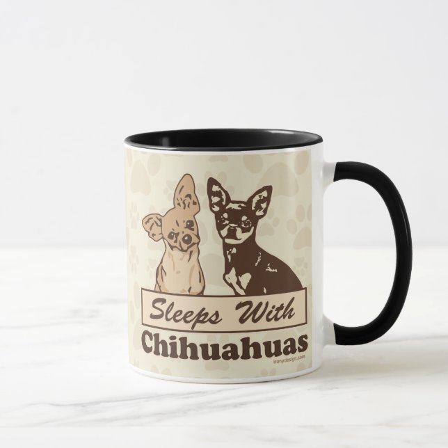 Sleeps With Chihuahuas Cute Dog Mug (Right)
