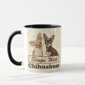 Sleeps With Chihuahuas Cute Dog Mug (Left)