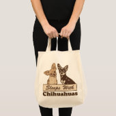 Sleeps With Chihuahuas Cute Tote Bag (Front (Product))