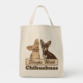 Sleeps With Chihuahuas Cute Tote Bag (Back)