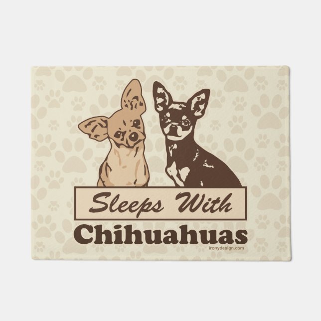 Sleeps With Chihuahuas Doormat (Front)