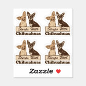 Sleeps With Chihuahuas Funny Contour Cut Sticker (Sheet)