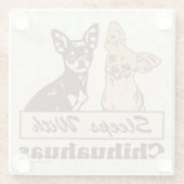 Sleeps With Chihuahuas Glass Coaster (Back)