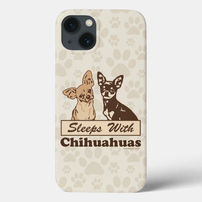 Sleeps With Chihuahuas Humor Case-Mate iPhone Case (Back)