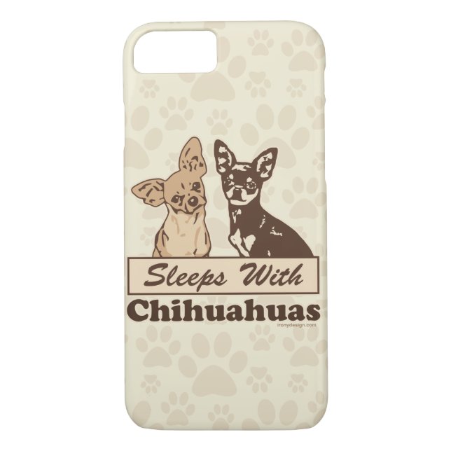 Sleeps With Chihuahuas Humor Case-Mate iPhone Case (Back)