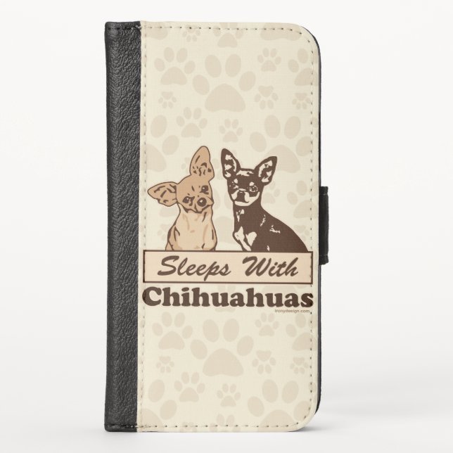 Sleeps With Chihuahuas iPhone Wallet Case (Front)