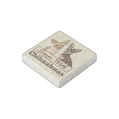 Sleeps With Chihuahuas Stone Magnet (Angled)