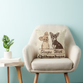 Sleeps With Chihuahuas Throw Pillow (Chair)