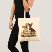 Sleeps With Chihuahuas Tote Bag (Front (Product))