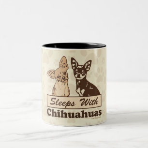 Sleeps With Chihuahuas Two-Tone Coffee Mug