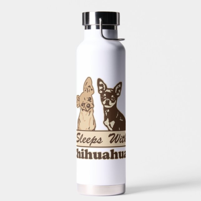 Sleeps With Chihuahuas Water Bottle (Left)