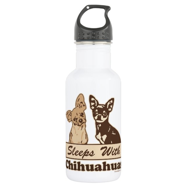 Sleeps With Chihuahuas Water Bottle (Front)