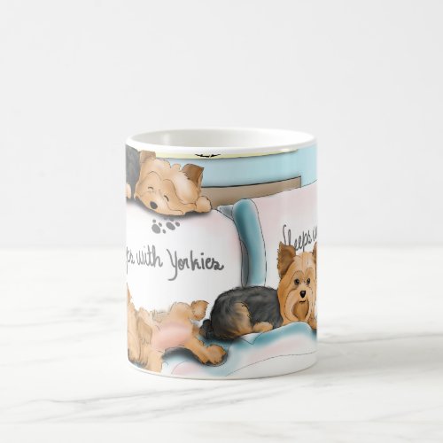 Sleeps with Yorkies by Catia Cho Coffee Mug