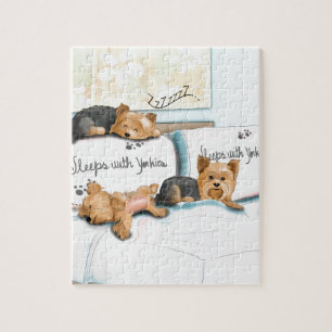 Sleeps with Yorkies by Catia Cho Jigsaw Puzzle