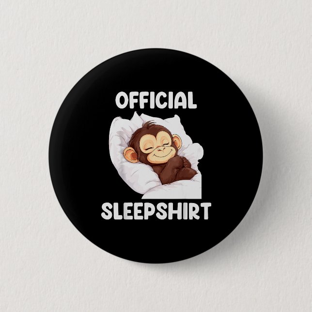 Sleepshirt Cute Sleeng Monkey Animal Lover Pajama  Button (Front)