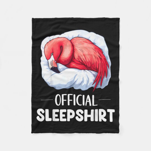 Sleepshirt Sleeng Flamingo Animal Lovers Pajama  Fleece Blanket (Front)