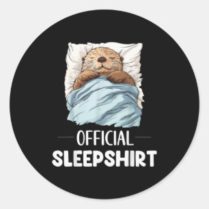 Sleepshirt Sleeng Sea Otter Animal Lovers Pajama Classic Round Sticker