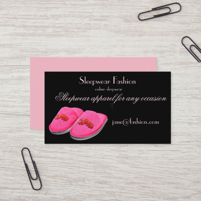 Sleepwear apparel clothing store business card (Front/Back In Situ)
