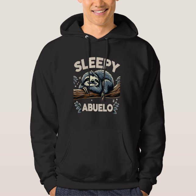 Sleepy Abuelo Sloth Dad Father's Day Funny Animal  Hoodie (Front)